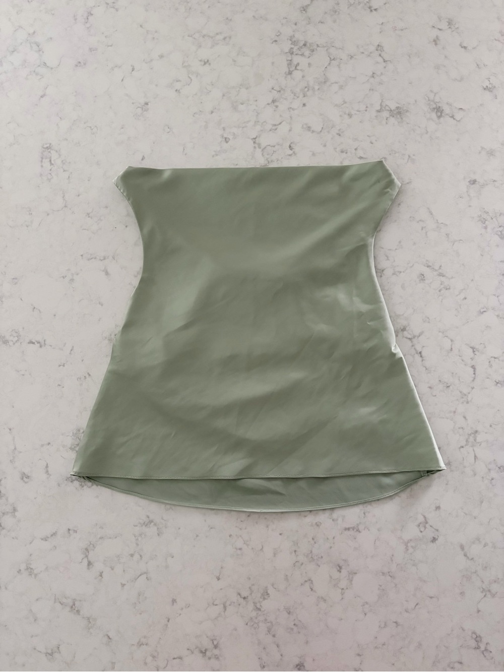 Dress Forum Sage Green Strapless Satin Tank